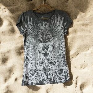 Elegant Gray Graphic Women's Tee